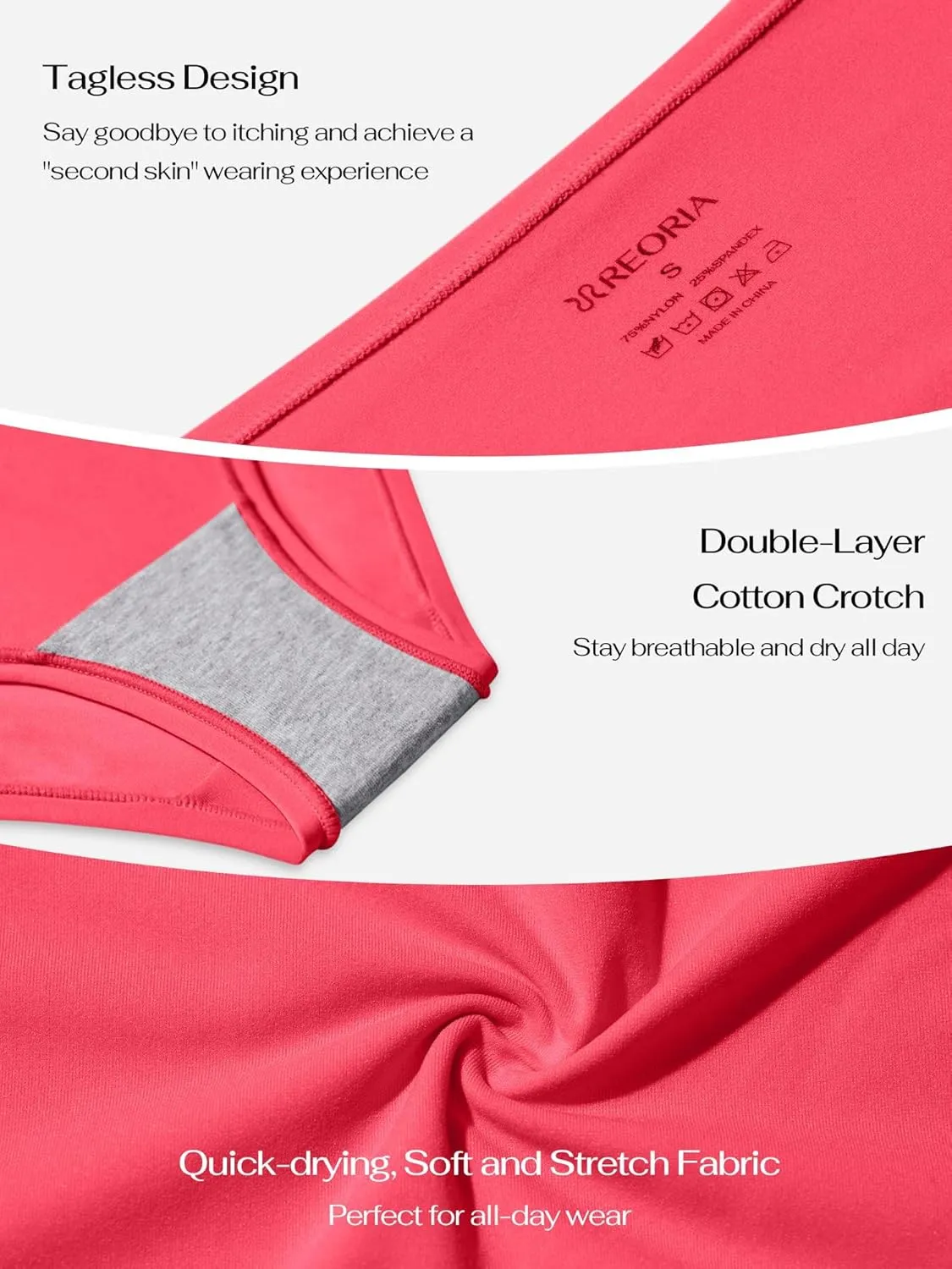 REORIA High Waisted Underwear for Women Full Coverage Boy Shorts Boxer Briefs 4 Pack