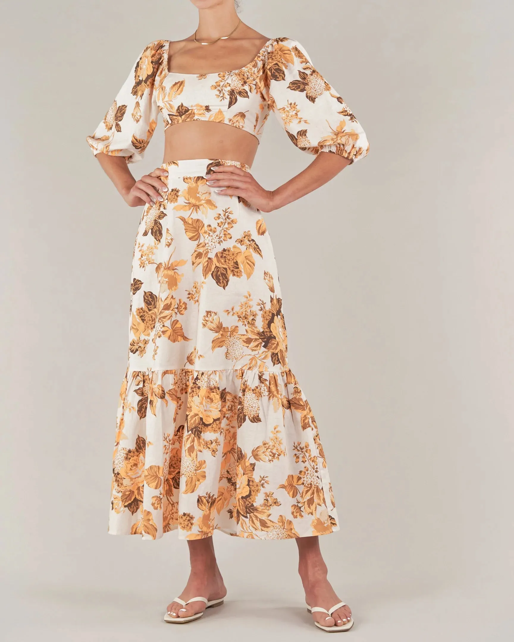 Saint Lucia Linen Crop Top