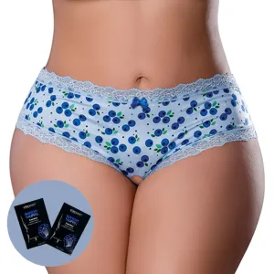 Sweet Treats Crotchless Boy Short & Flavoured Lubricant - Curvy