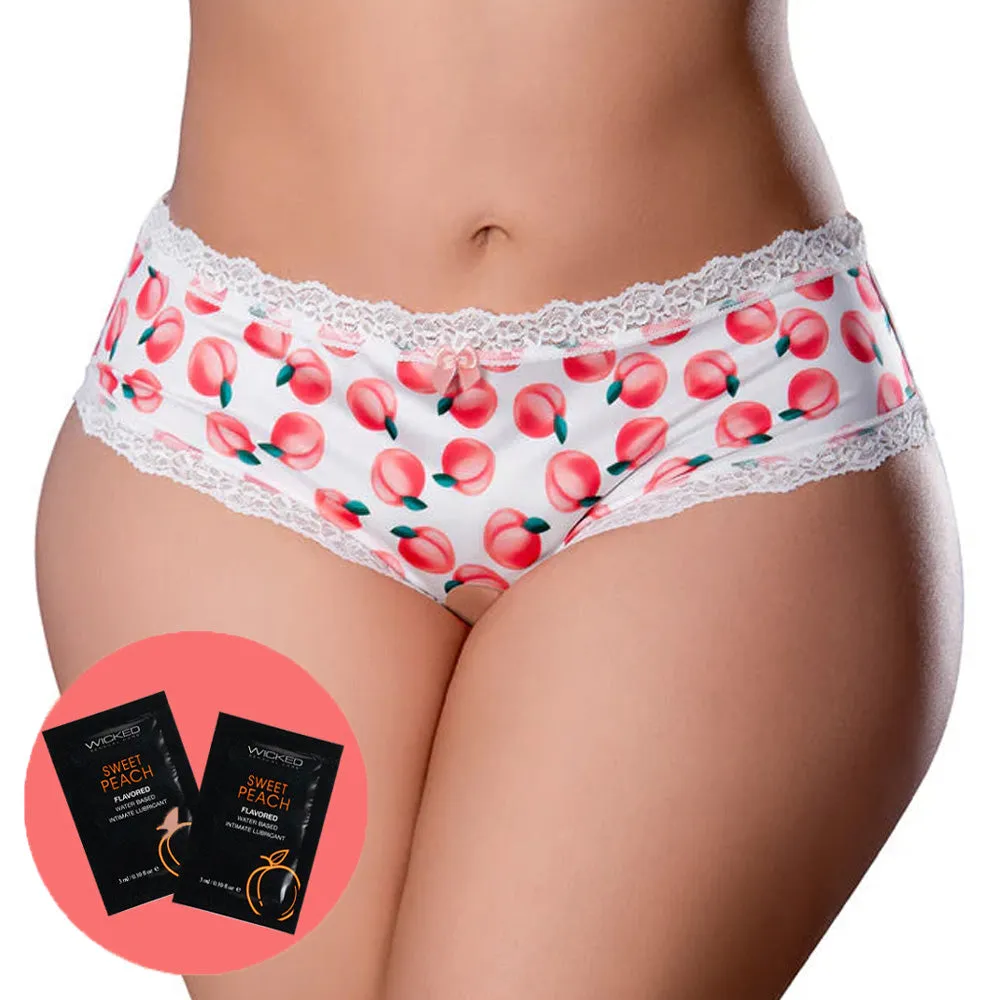 Sweet Treats Crotchless Boy Short & Flavoured Lubricant - Curvy