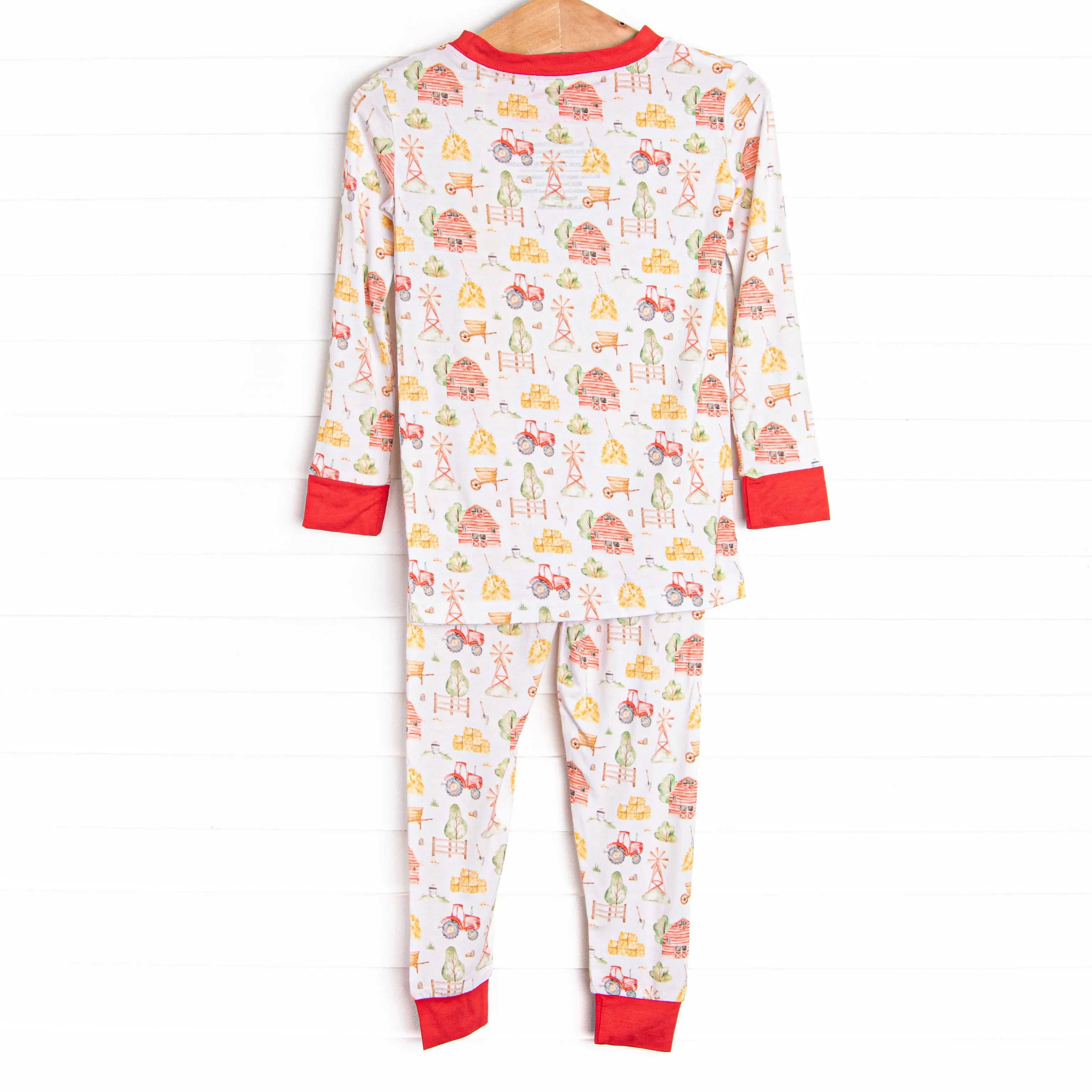 Wake and Work Bamboo Pajama Set, Red