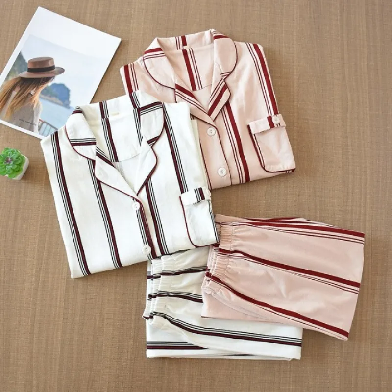 Wide Stripe Pajama Suit Set