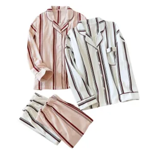 Wide Stripe Pajama Suit Set
