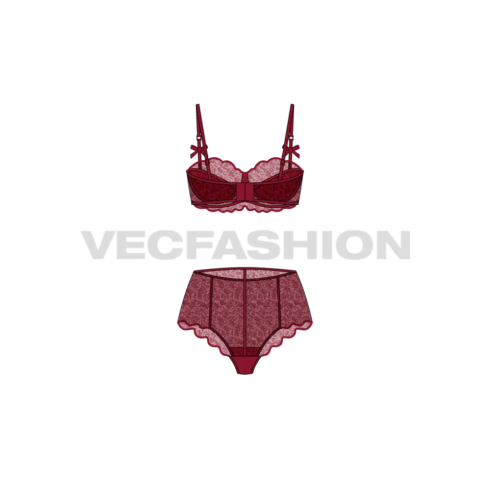Women Laced Bra and Panties Set