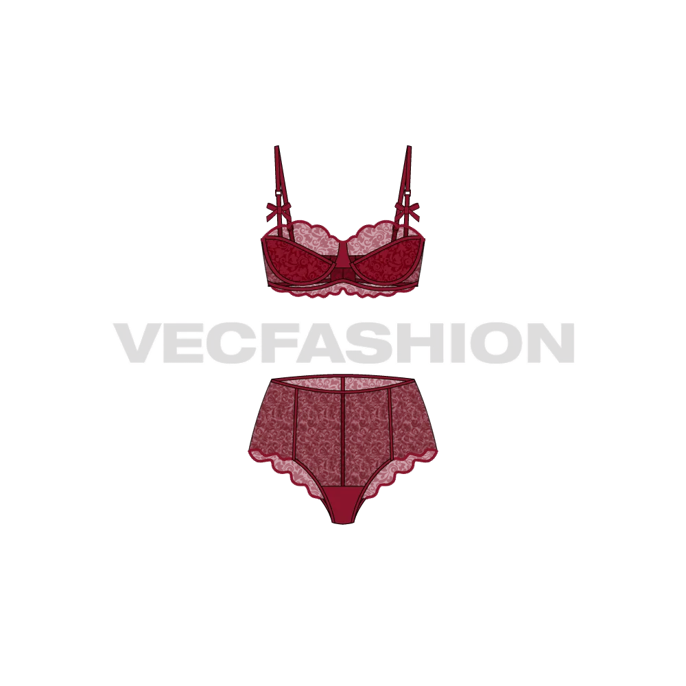 Women Laced Bra and Panties Set