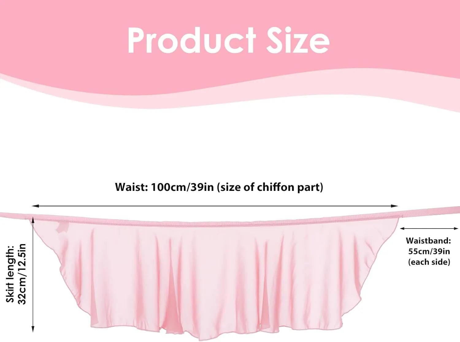 Women's Ballet Wrap Skirt Chiffon Dance Wrap Skirt with Adjustable Waist Tie Gymnastics Ballet Skirts for Women