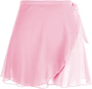 Women's Ballet Wrap Skirt Chiffon Dance Wrap Skirt with Adjustable Waist Tie Gymnastics Ballet Skirts for Women