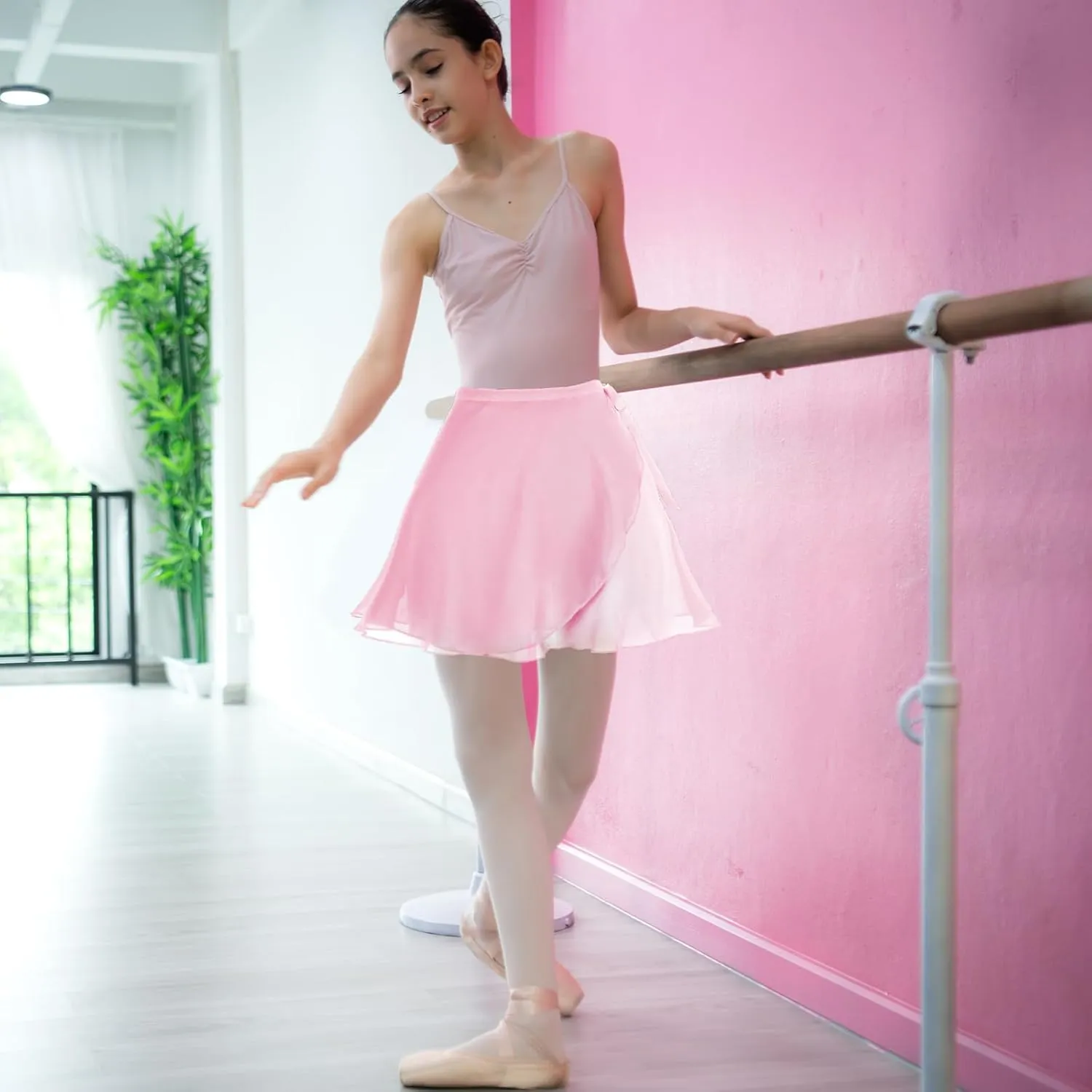 Women's Ballet Wrap Skirt Chiffon Dance Wrap Skirt with Adjustable Waist Tie Gymnastics Ballet Skirts for Women