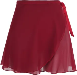 Women's Ballet Wrap Skirt Chiffon Dance Wrap Skirt with Adjustable Waist Tie Gymnastics Ballet Skirts for Women