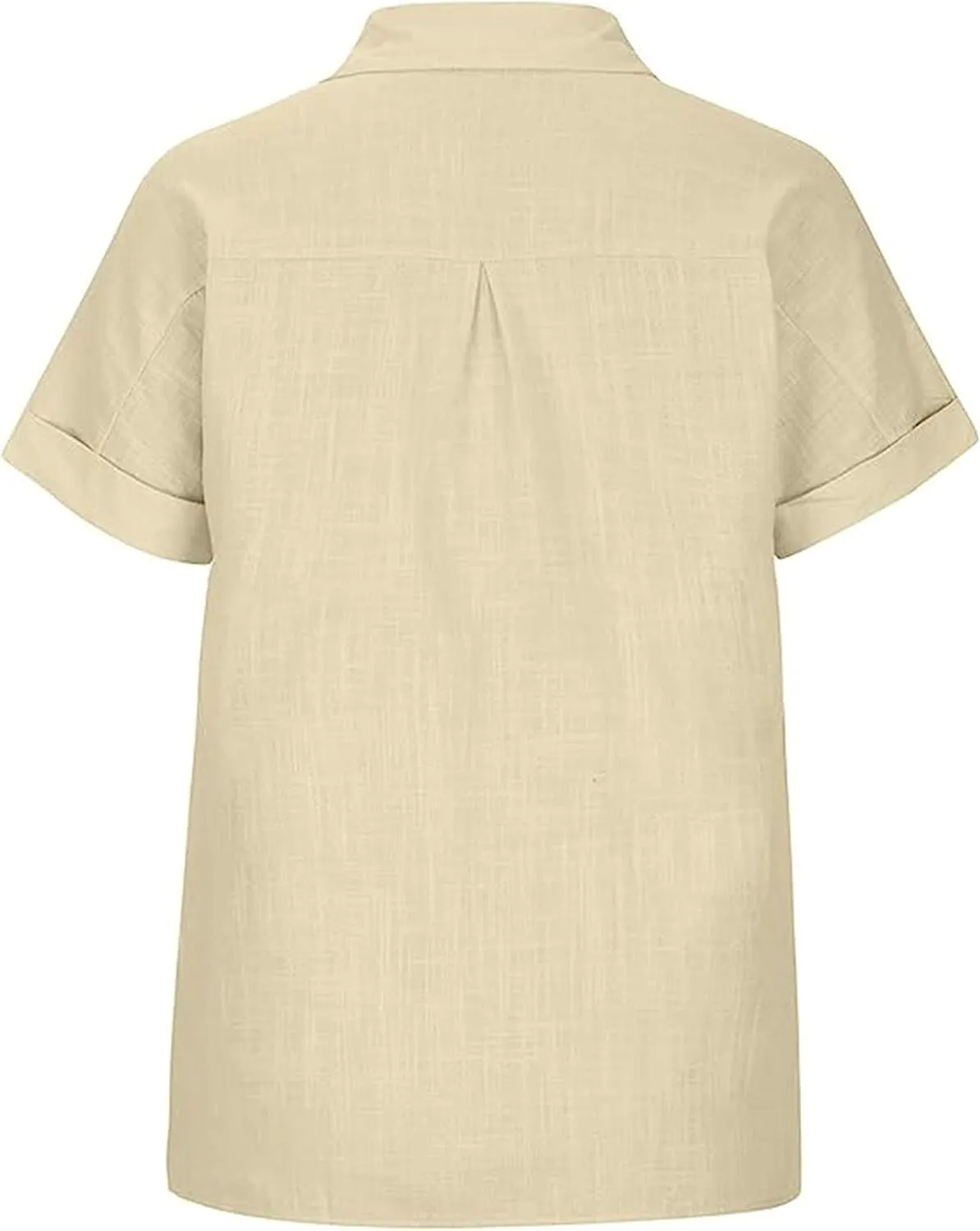 Womens Short Sleeve Cotton Button Down Up Shirt Collared V Neck Tops Shirts Blouses Dress for Women Western Wear
