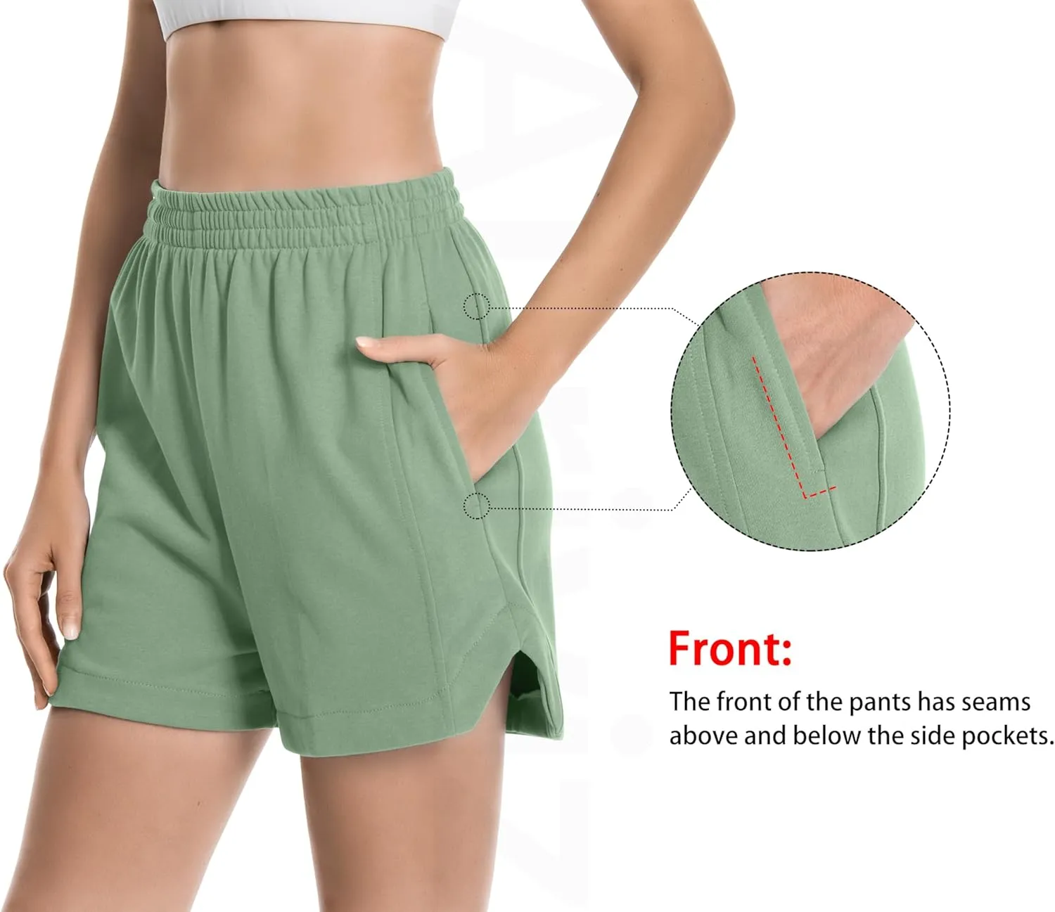 Womens Sweat Shorts Cotton Curved Hem Casual Lounge Short Workout Athletic Shorts with Pockets