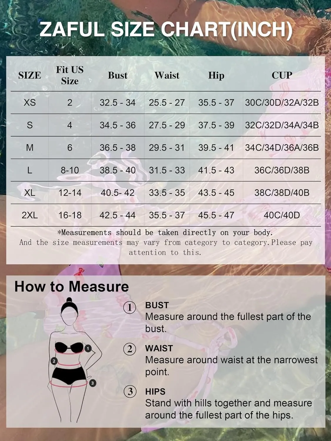 ZAFUL Women's Tie Knot Front Spaghetti Strap High Cut Bikini Set Swimsuit